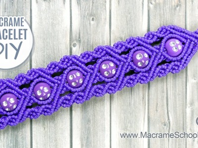 Purple Rain Micro-Macrame Bracelet with Beads | Tutorial