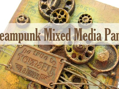 Steampunk Wooden Panel  with Finnabair Moulds and Tissue Paper