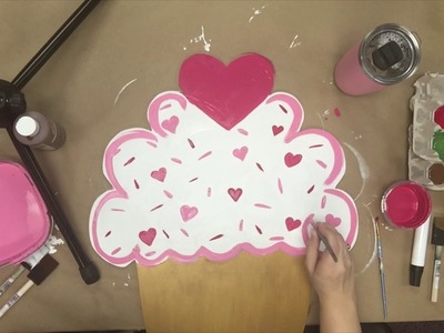 Unfinished Wood Valentines Cupcake Cutout, DIY Craft Tutorial