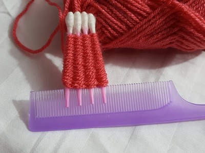 Wow making with hair comb tricks amazing idea hand embroidery so easy beautiful flower