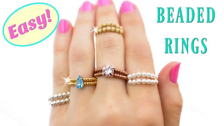 Create Your Own Ring With Crystal and Beads! DIY Ring (free jewelry making tutorials)