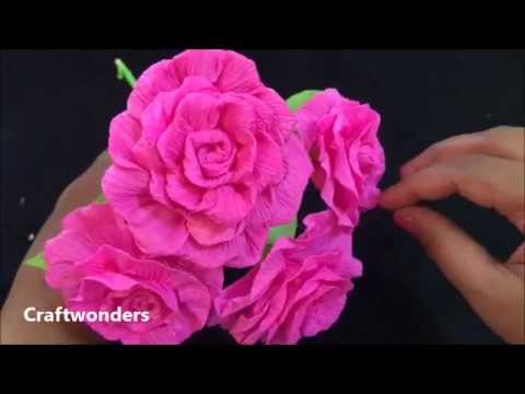 Crepe paper flower | how to make crepe paper flower |paper flower