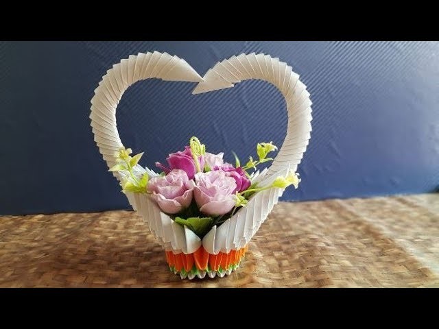 DIY Crafts.Amazing paper Flower Basket. Crafty How to Make beautiful Flower Basket.