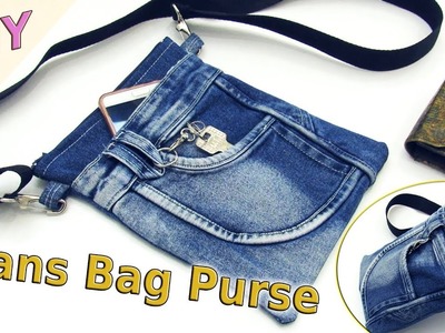 DIY Jeans Bag Purse Out Of Old Jeans - How To Sew Denim Shoulder Bag - Old Jeans Crafts Tutorial