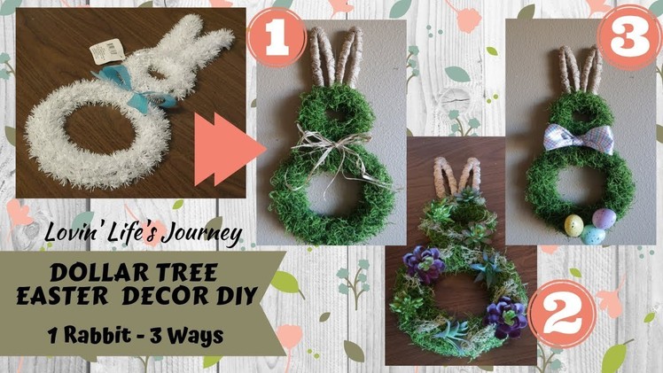 Dollar Tree Easter Rabbit Decor DIY - 3 different looks | Farmhouse, festive, and succulents