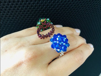 Dome Beaded Ring. DIY beaded Ring