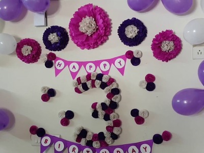 Easy Birthday Decoration Ideas at Home - DIY Tissue Paper Flowers Decor