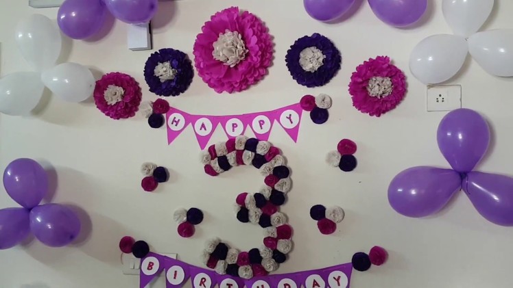 Easy Birthday Decoration Ideas at Home - DIY Tissue Paper Flowers Decor
