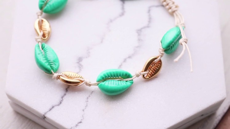 Handmade jewellery: How to make a bracelet with cowrie shells? ♡ DIY