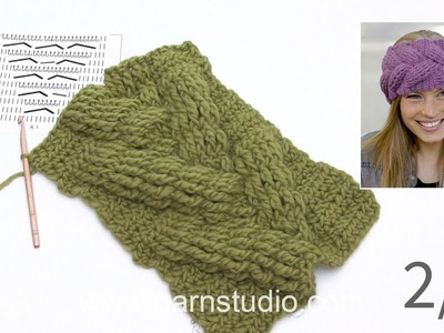 How crochet a headband with cable and relief stitches – Part 2