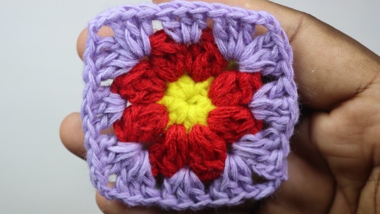 How to crochet a granny square for beginner.crosia work.kushikatar kaj.desing 5