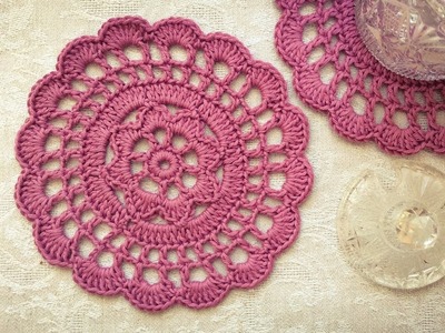 How To Crochet Easy Floral Doily Coaster