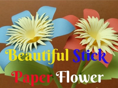 How To Make Beautiful Stick Flower From Paper #1 | Diy Crafts Paper Flowers | Home Diy Crafts Paper
