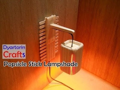 How to make popsicle stick lampshade | Ice cream stick art and craft