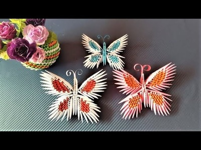How to Making 3D paper Butterfly DIY. Crafts paper 3D Butterfly