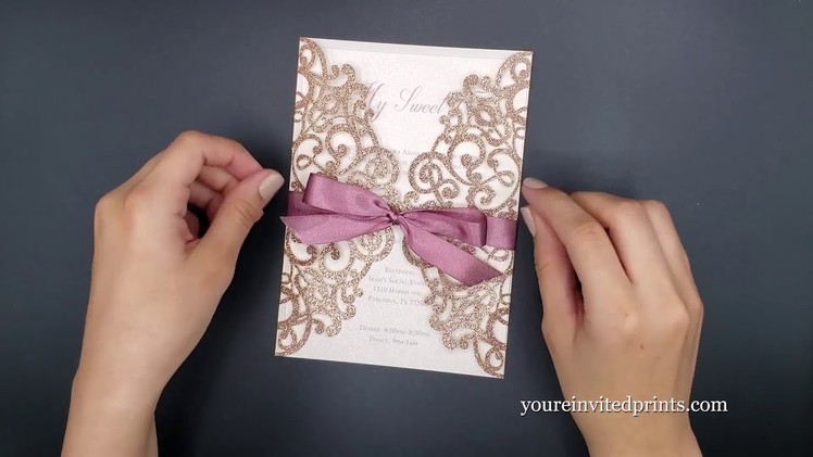 How To Tie a Bow On An Invitation - The Non-Professional Way - For Beginners - The Easy Way