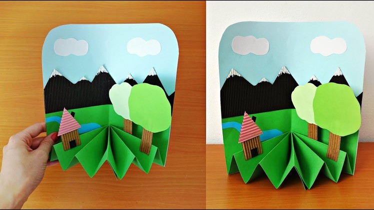 Paper crafts for kids : DIY 3D paper landscape | Kids crafts ideas | Crafts with paper for kids