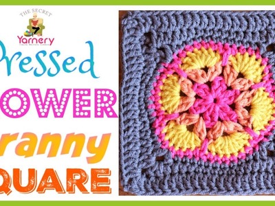 Pressed Flower Granny Square - African Flower into a Square - Easy Crochet Tutorial