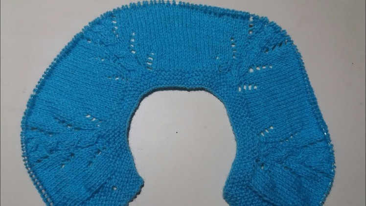 Single colour baby girl cardigan knitting design - part - 1