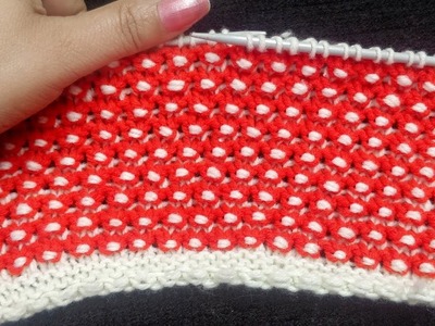 आसान 2 सलाई का बुनाई डिज़ाईन, Easy 2 Row Knit Pattern for Baby Sweaters, Cardigan, Yokes, Pullovers,