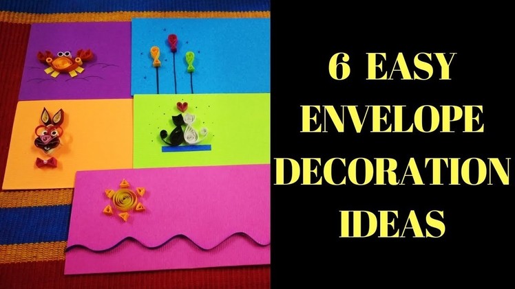 5 easy envelope decorations | Paper quilling envelop decoration ideas