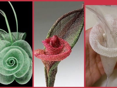 Beautiful Net flower craft ideas.stylish Net Flower Cap Decoration