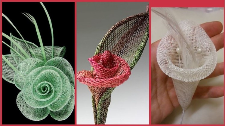 Beautiful Net flower craft ideas.stylish Net Flower Cap Decoration