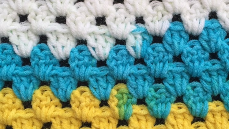 CROCHET GRANNY STITCH FLAT(in rows) TUTORIAL ~ Crochet Scarf
