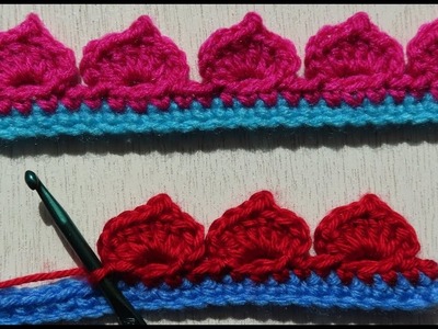 Crochet Mini Hearts Border - Border Idea #2
