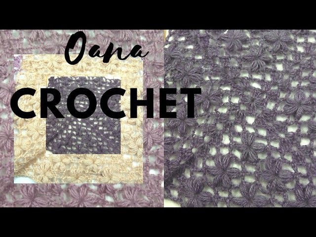Crochet puff flower square by Oana
