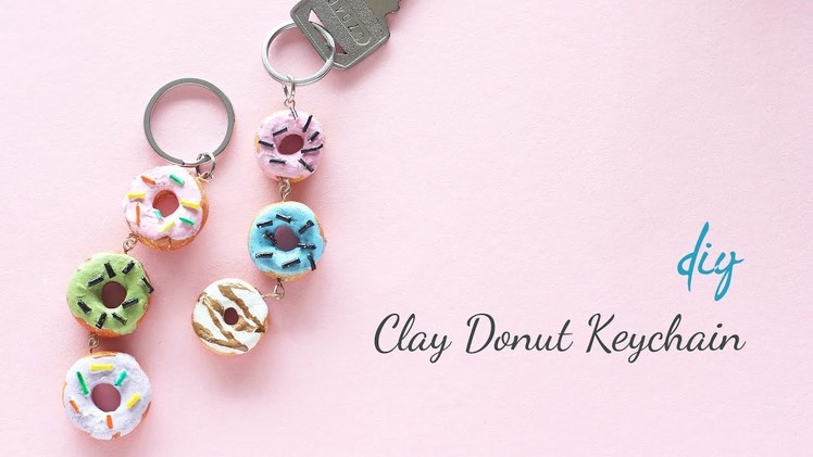 DIY Clay Donut Keychain | Clay keychain