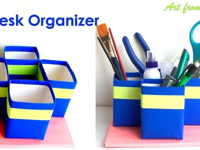 DIY - Desk Organiser. Pen Stand. Pencil Holder || Home Decor using Paper || Best out of Waste.