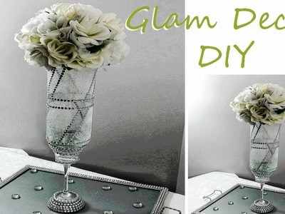 DIY Dollar Tree Frosted Glam Bling Vase