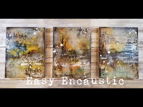 Easy encaustic mixed media abstract landscape for Donna Downey