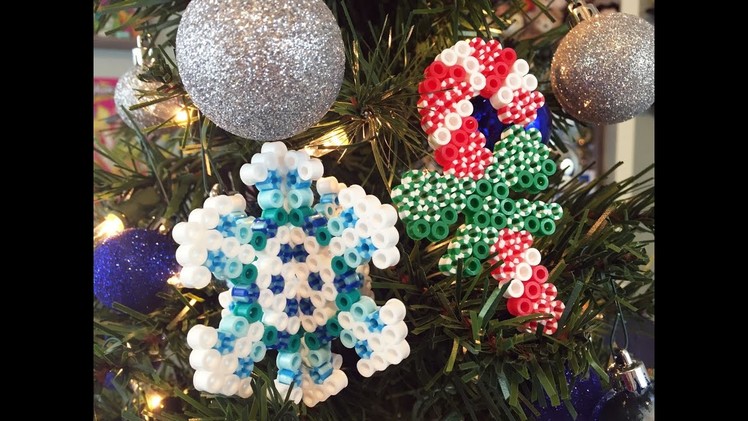 Fast Build - Bead Ornaments - Candy Cane and Snowflake
