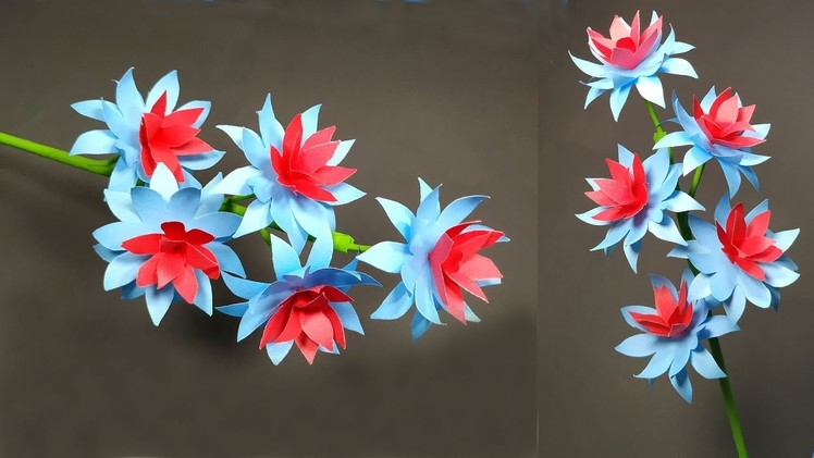 Handcraft Flower: How to Make Paper Stick Flower Easy Making Idea || Jarine's Crafty Creation