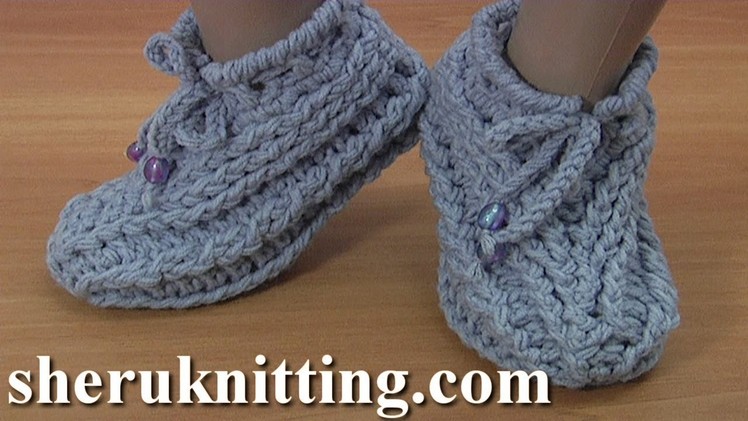 How to Crochet Sock Tutorial 172 靴下をかぎ針編みする方法