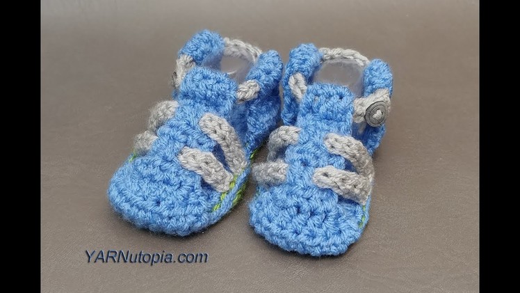 How to Crochet Tutorial: DIY Baby Hiking Sandals by YARNutopia