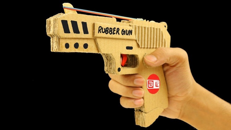 How to make Amazing Rubber Band Gun from Cardboard | DIY Gun