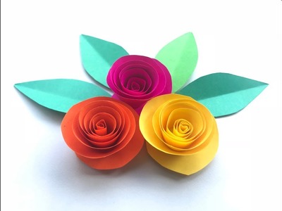 How to make paper Rose flower | AMAZING AND EASY DIY FLOWERS | Home decor | Easy Craft | By Dots DIY