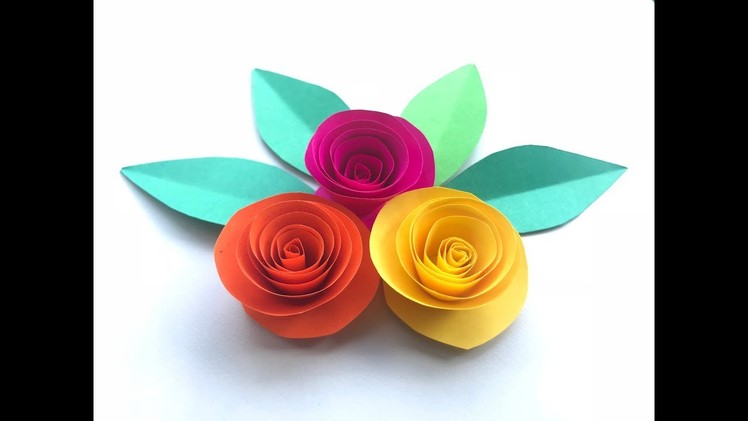 How to make paper Rose flower | AMAZING AND EASY DIY FLOWERS | Home decor | Easy Craft | By Dots DIY