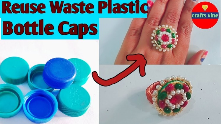 How to reuse waste plastic bottle Caps || Plastic Waste recycling || Crafts Vine