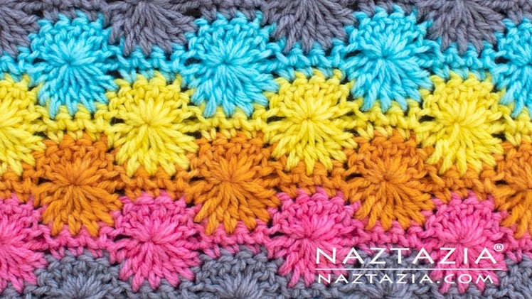Learn How to Crochet the Catherine's Wheel Crochet Stitch Pattern by Naztazia
