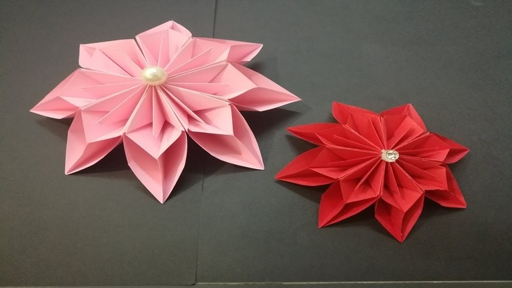 Origami flower - Diy flores de papel - paper flower making - flor de papel