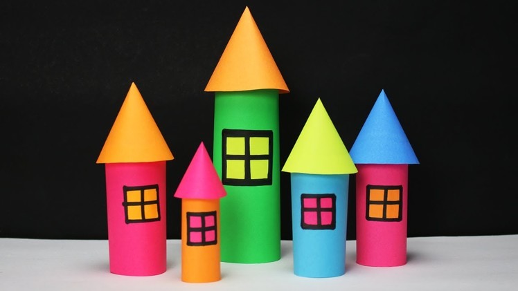 Paper house making- castle style- Paper craft- for Kids