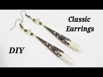 Polymer Clay Tutorials | Easy To Make Classic Long Polymer Clay Earrings | 5 Minute DIY Jewelry