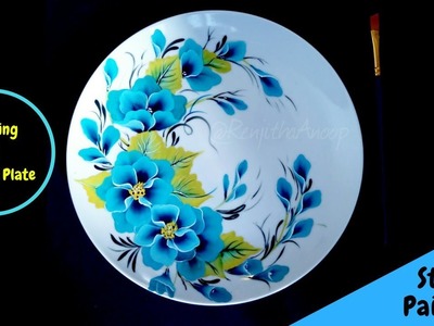 Quick and Easy Floral Pattern | acrylic Painting Flowers on Ceramic | Top Acrylic Painting Ideas