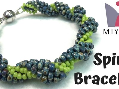 Spiral Bracelet with Miyuki Brick Stitch Technique - Beading