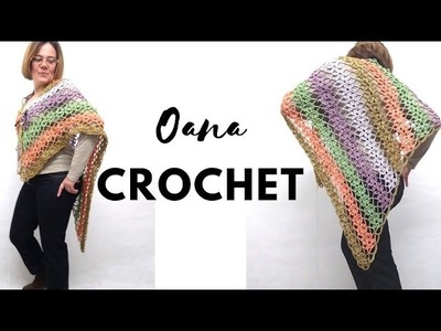 Summer fantasy shawl crocheted by Oana