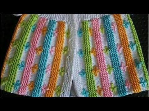 बची हुई ऊन से कार्डिगन बनाना सीखे.Knitting for Beginners.Sweater with easy Embroidery:Design-249